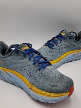 Hoka One One Blue & Yellow Running Shoes
